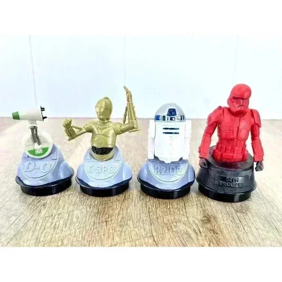 x4 Star Wars The Rise of Skywalker Movie Theater Cup Toppers Cake Figure Bust - Picture 2 of 6
